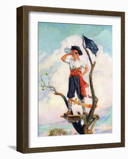 "Playing Pirate,"March 1, 1929-William Meade Prince-Framed Giclee Print