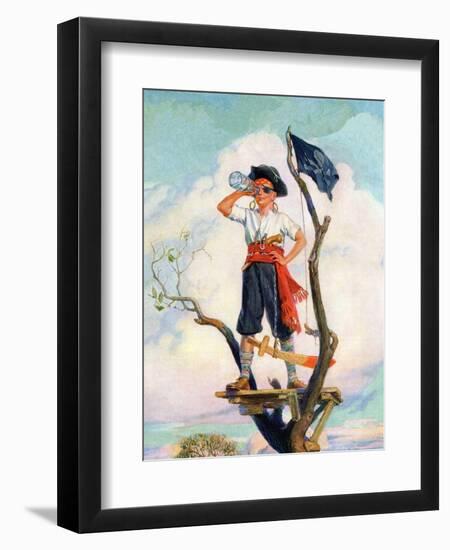 "Playing Pirate,"March 1, 1929-William Meade Prince-Framed Giclee Print