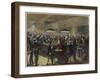 Playing Pool in a Paris Cafe in Aid of the Territorial Liberation Fund-null-Framed Giclee Print