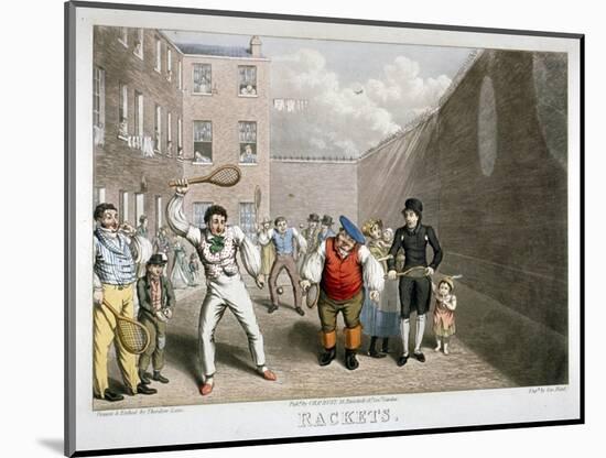 Playing Rackets, Fleet Prison, London, C1825-Theodore Lane-Mounted Giclee Print