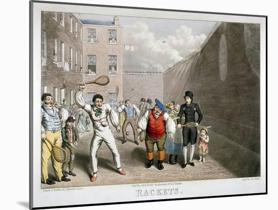Playing Rackets, Fleet Prison, London, C1825-Theodore Lane-Mounted Giclee Print