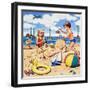 Playing Sandcastles-null-Framed Giclee Print