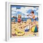 Playing Sandcastles-null-Framed Giclee Print