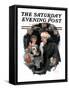 "Playing Santa" Saturday Evening Post Cover, December 9,1916-Norman Rockwell-Framed Stretched Canvas