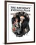 "Playing Santa" Saturday Evening Post Cover, December 9,1916-Norman Rockwell-Framed Giclee Print