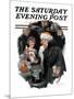 "Playing Santa" Saturday Evening Post Cover, December 9,1916-Norman Rockwell-Mounted Giclee Print