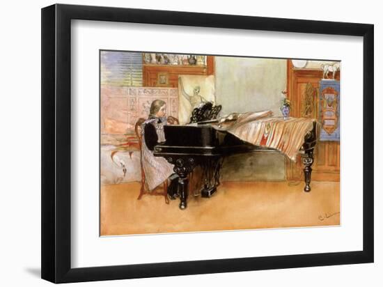 Playing the Piano-Carl Larsson-Framed Art Print