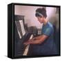 Playing the Piano-null-Framed Stretched Canvas