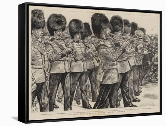 Playing the Queen's Guard to St James's-Charles Paul Renouard-Framed Stretched Canvas