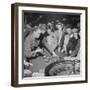 Playing the Roulette Wheel in a Las Vegas Club-Peter Stackpole-Framed Premium Photographic Print