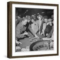 Playing the Roulette Wheel in a Las Vegas Club-Peter Stackpole-Framed Photographic Print