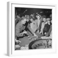 Playing the Roulette Wheel in a Las Vegas Club-Peter Stackpole-Framed Photographic Print