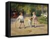 Playing with a Hoop-Victor Gabriel Gilbert-Framed Stretched Canvas