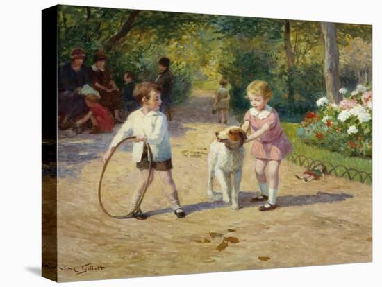 Playing with a Hoop-Victor Gabriel Gilbert-Stretched Canvas