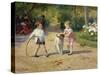 Playing with a Hoop-Victor Gabriel Gilbert-Stretched Canvas