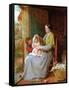 Playing With Baby, 1863-George Smith-Framed Stretched Canvas