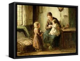 Playing with Baby-Adolf-julius Berg-Framed Stretched Canvas