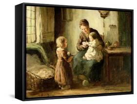 Playing with Baby-Adolf-julius Berg-Framed Stretched Canvas