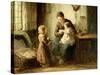 Playing with Baby-Adolf-julius Berg-Stretched Canvas