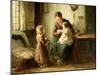 Playing with Baby-Adolf-julius Berg-Mounted Giclee Print