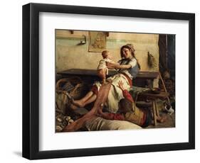 Playing with Baby-Gaetano Chierici-Framed Giclee Print