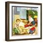 Playing With Blocks-Imogene M. McPherson -Framed Art Print