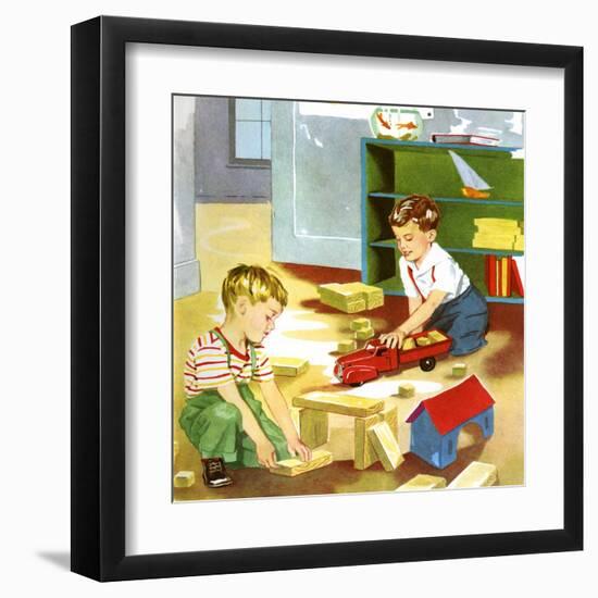 Playing With Blocks-Imogene M. McPherson -Framed Art Print