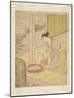 Playing with Minnows (Colour Woodblock Print)-Suzuki Harunobu-Mounted Giclee Print