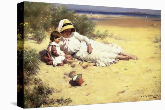 Playing with Mother-William Kay Blacklock-Stretched Canvas