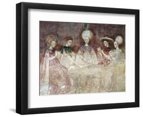 Playing with Tarot Cards-null-Framed Premium Giclee Print