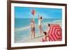 Playing with the Beach Ball-null-Framed Art Print