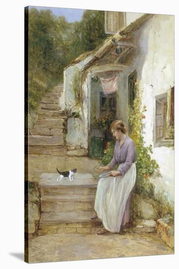 Playing with the Kitten-Ernest Walbourn-Stretched Canvas