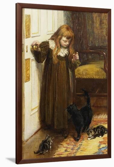 Playing with the Kittens, 1897-Edith Grey-Framed Giclee Print