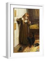 Playing with the Kittens, 1897-Edith Grey-Framed Giclee Print