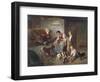 Playing with the Puppies-Adolf Eberle-Framed Giclee Print