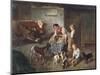Playing with the Puppies-Adolf Eberle-Mounted Giclee Print