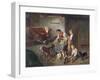 Playing with the Puppies-Adolf Eberle-Framed Giclee Print