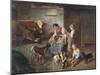 Playing with the Puppies-Adolf Eberle-Mounted Giclee Print