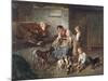 Playing with the Puppies-Adolf Eberle-Mounted Giclee Print