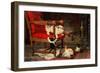 Playing with the Warmth of the Fire-Henriette Ronner-Knip-Framed Giclee Print