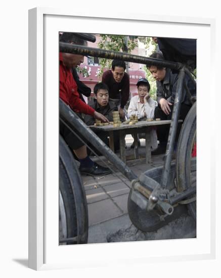 Playing Xiangqi, Chinese Chess, on the Streets of Beijing, China-Andrew Mcconnell-Framed Photographic Print