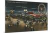 Playland at Night, Wildwood-by-the-Sea, New Jersey-null-Mounted Premium Giclee Print