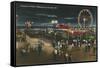 Playland at Night, Wildwood-by-the-Sea, New Jersey-null-Framed Stretched Canvas