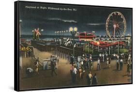 Playland at Night, Wildwood-by-the-Sea, New Jersey-null-Framed Stretched Canvas