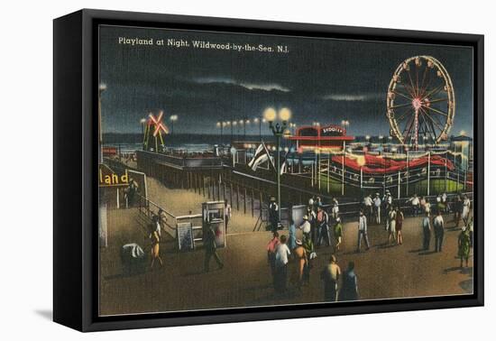 Playland at Night, Wildwood-by-the-Sea, New Jersey-null-Framed Stretched Canvas