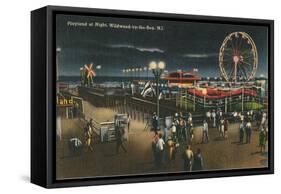 Playland at Night, Wildwood-by-the-Sea, New Jersey-null-Framed Stretched Canvas