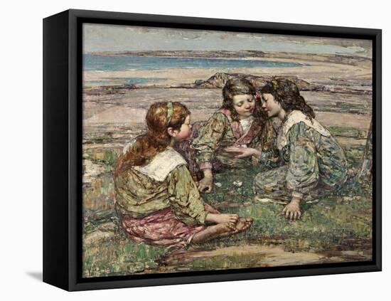 Playmates, 1908-Edward Atkinson Hornel-Framed Stretched Canvas