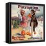 Playmates Brand - Redlands, California - Citrus Crate Label-Lantern Press-Framed Stretched Canvas