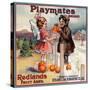 Playmates Brand - Redlands, California - Citrus Crate Label-Lantern Press-Stretched Canvas