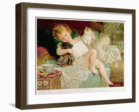 Playmates, from the Pears Annual, 1903-Emile Munier-Framed Giclee Print